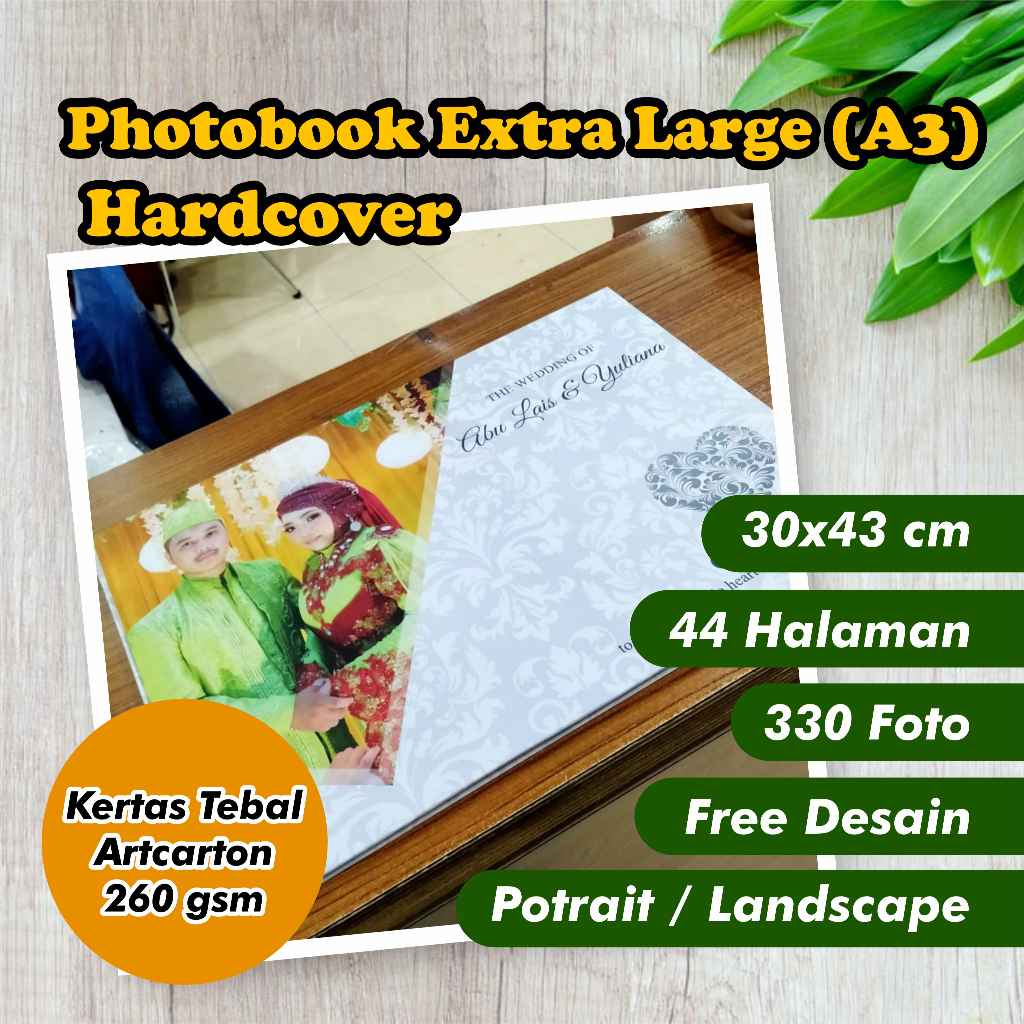 Photobook XL / A3 (44 hal) - 330 FOTO - 30 x 43 cm - Hardcover - Cetak Album Magazine Foto Book Kola
