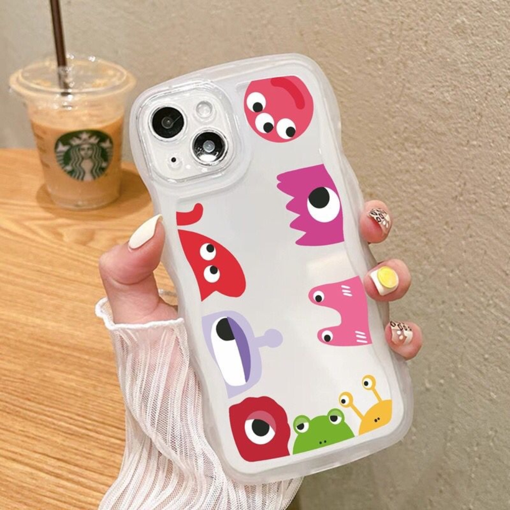 Case Vivo Y01 Y12S Y15S Y20 Y20S Y21 Y21A Y21E Y21S Y21T Y33S Y33T Casing Wave Cute Monster Estetic Silicon Transparant Premium CT1