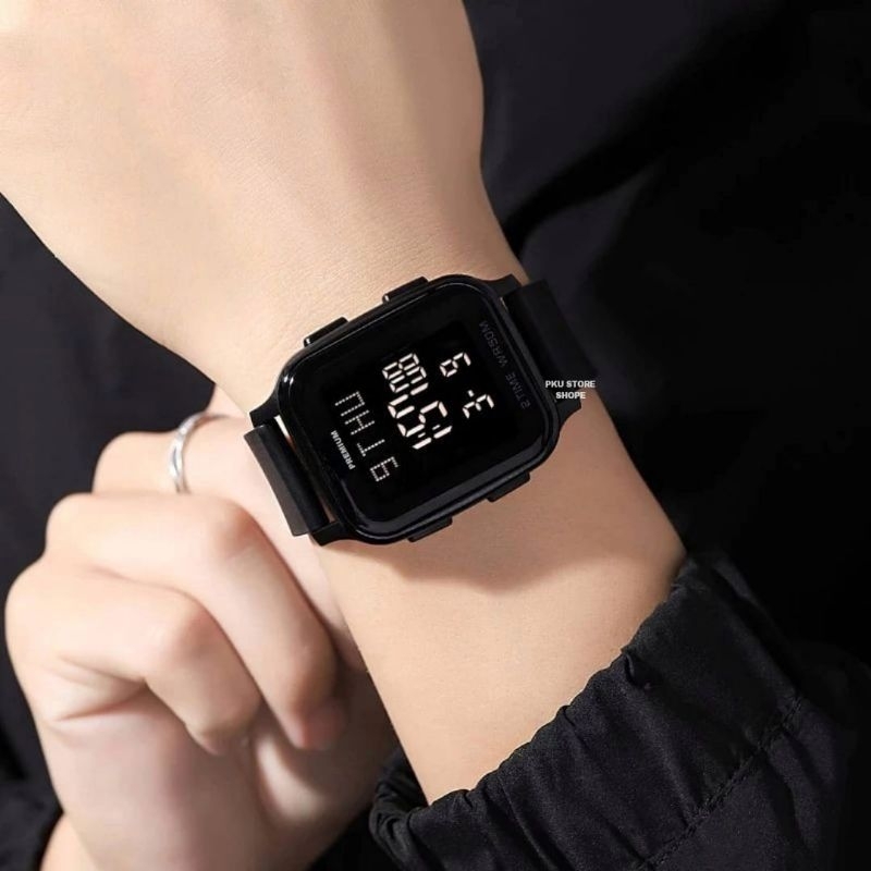 Jam Tangan Pria Digital Premium Tahan Air Strap Rubber  Bestsellert  Free Box Mewah elegan sporty Berkualitas Murah