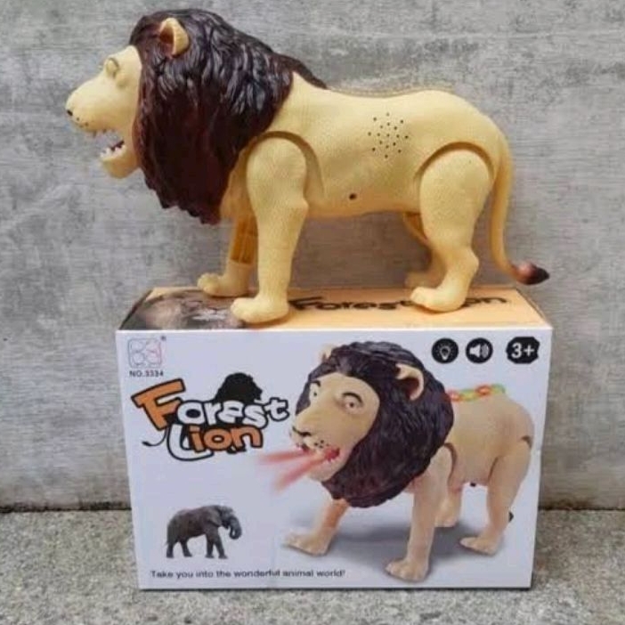 BATRAI MAINAN HEWAN SINGA LION BATRAI LAMPU JALAN