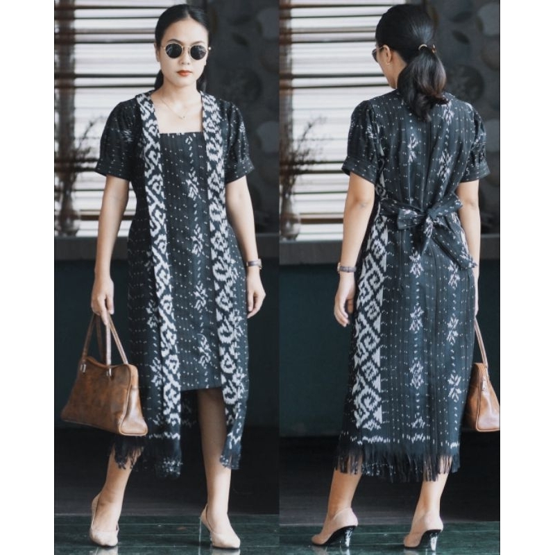 dress tenun kutubaru - dress tenun modern - dress tenun kekinian - dress etnik