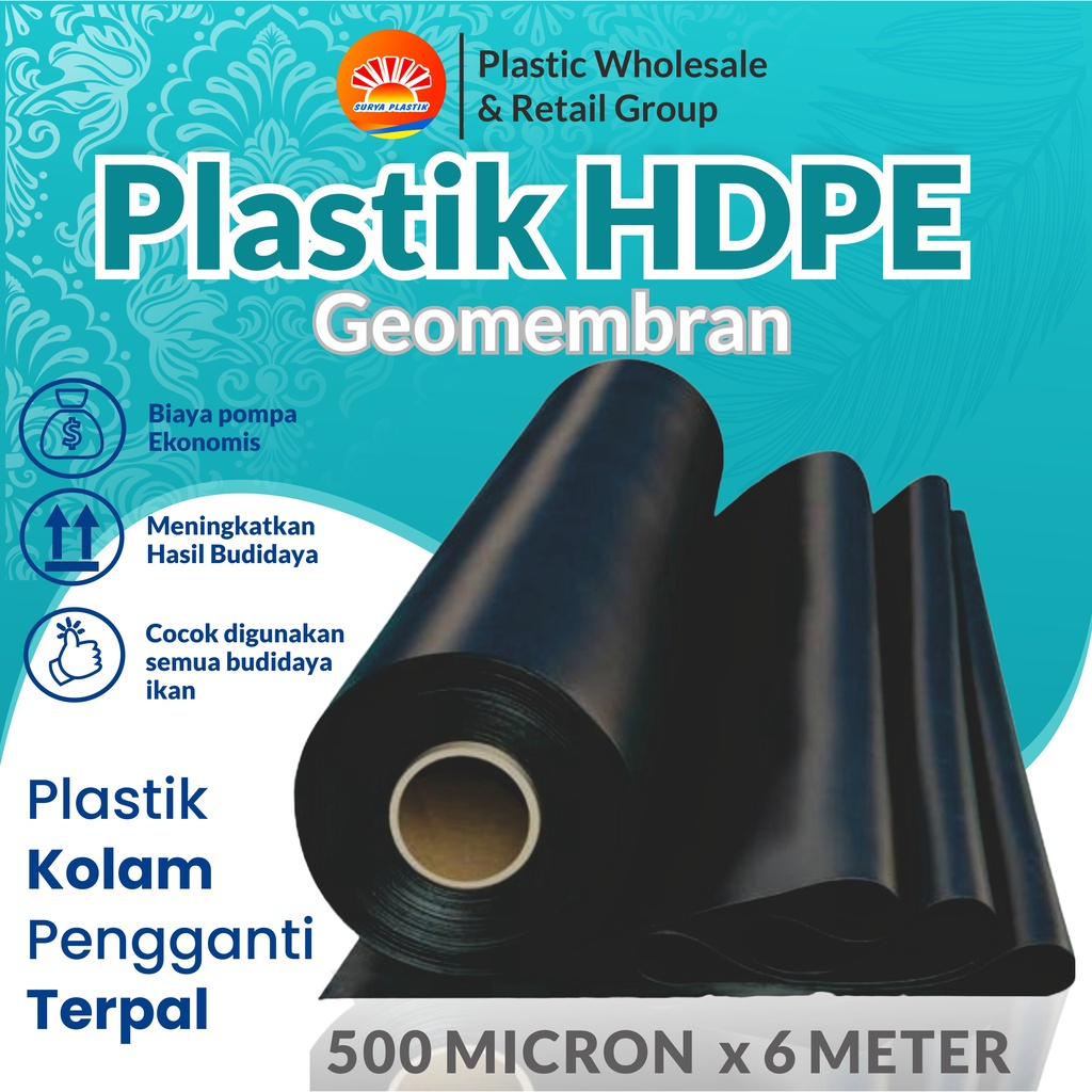 GEOMEMBRAN HDPE LEMBARAN TEBAL 500 MICRON LEBAR 6 METER