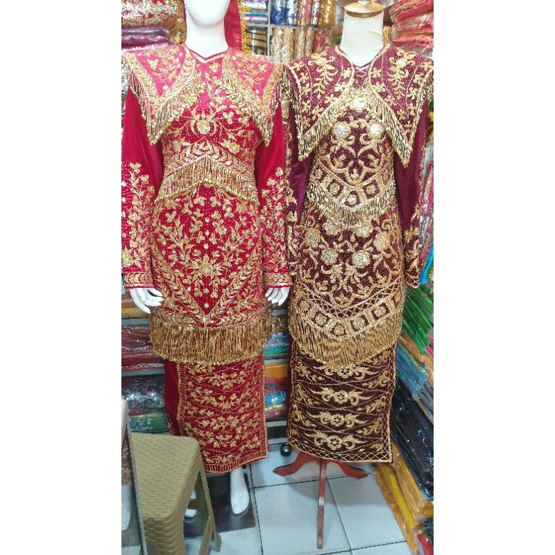 Baju pengantin Minang bludru payet jepang Bertabur payet pasir