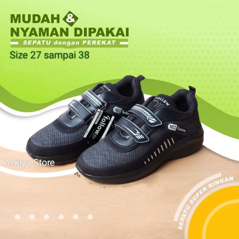 SEPATU ANAK SEKOLAH HITAM TK SD USIA 5 SAMPAI 15 TAHUN