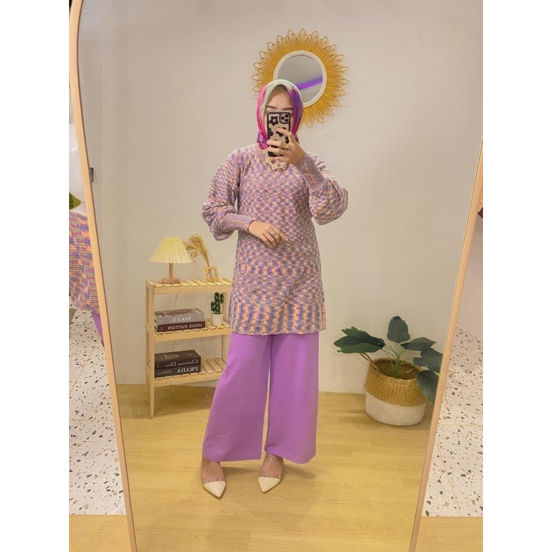 Tunik knit rajut korean style rainbow