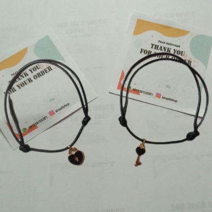 Gelang Couple Kunci Gembok + MAGNET| Gelang Tali Korea | Gelang Pasangan Viral