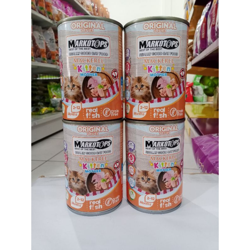 Markotops 400gr Makanan kaleng kucing kitten mackarel 400gr
