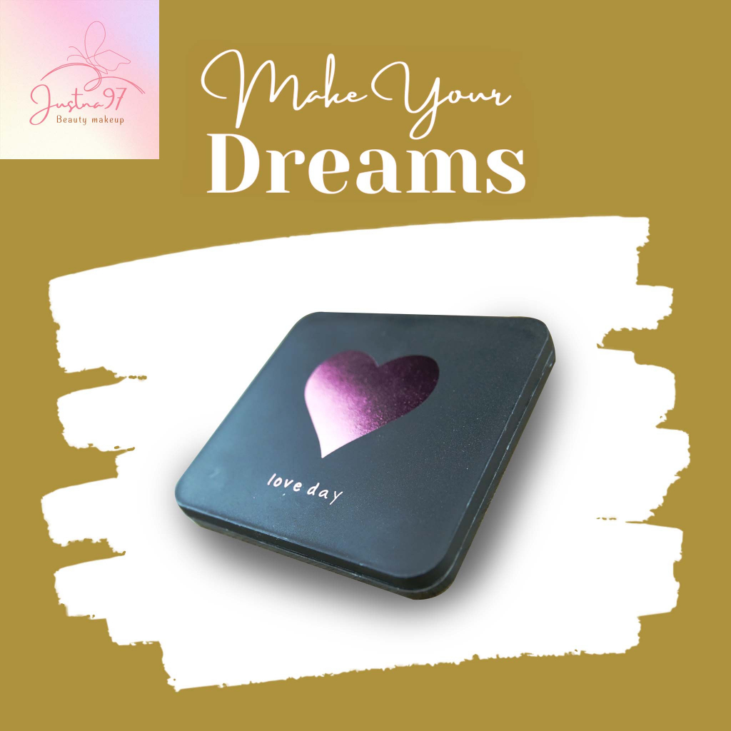Cermin Lipat Mini Model Segiempat 2 Sisi Love Day