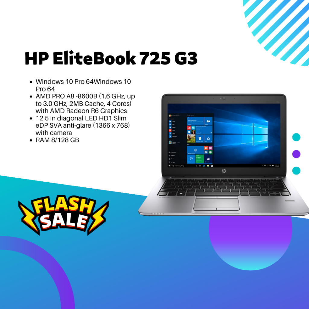 PROMO LAPTOP HP EliteBook 725 G3 RAM 8/128GB BISA COD