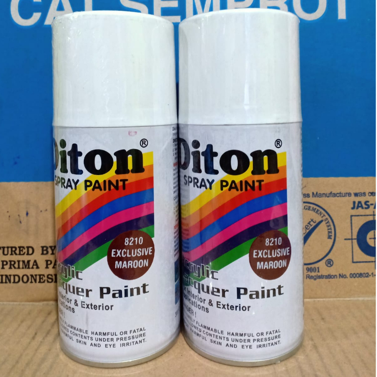 SOLID COLOURS DITON Spray Paint Acrylic Lacquer Paint Pilox Pilok Cat Semprot - 8210 EXCLUSIVE MAROON (300cc / 300ml)