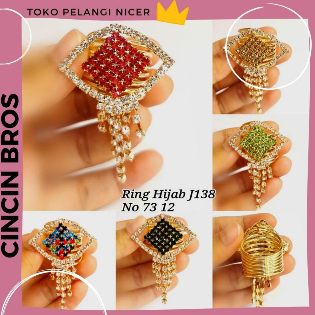 Aksesoris Cincin Jilbab /Ring Bros Hijab / Peniti Kait Model Cincin Kerudung Motif Etnik