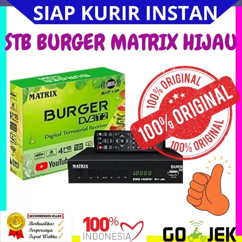 Set Top Box TV Digital Matrix Burger Hijau STB DVB T2 HD TERMURAH