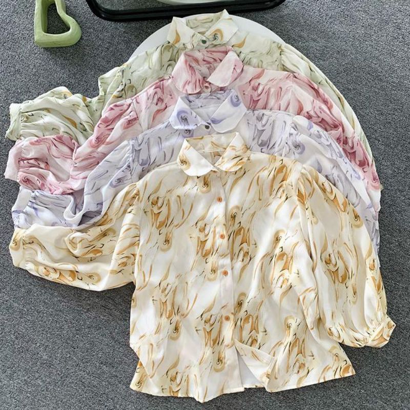 MARBLE PUFFY BLOUSE