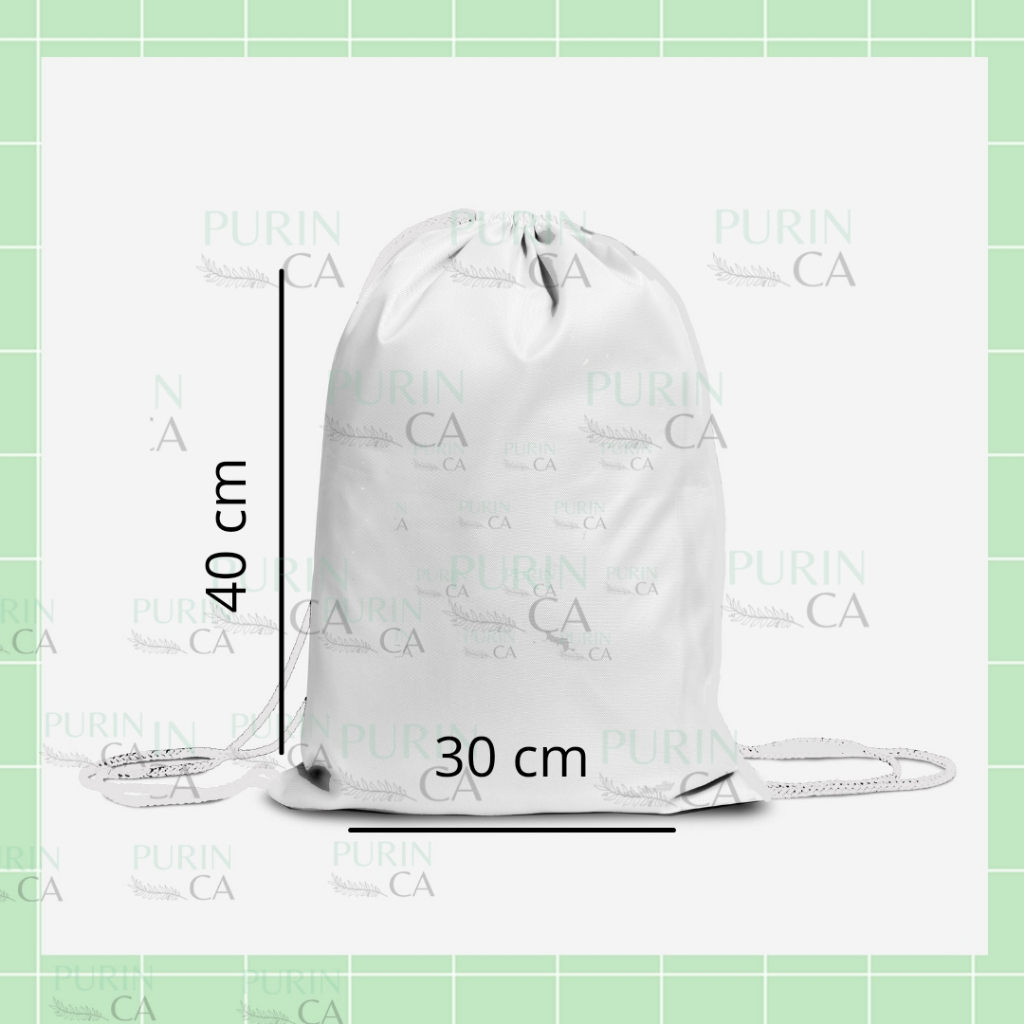 (BACA DESKRIPSI) Tote bag / Tas Serut Kanvas Karakter Anak Muslim Lucu Custom Nama