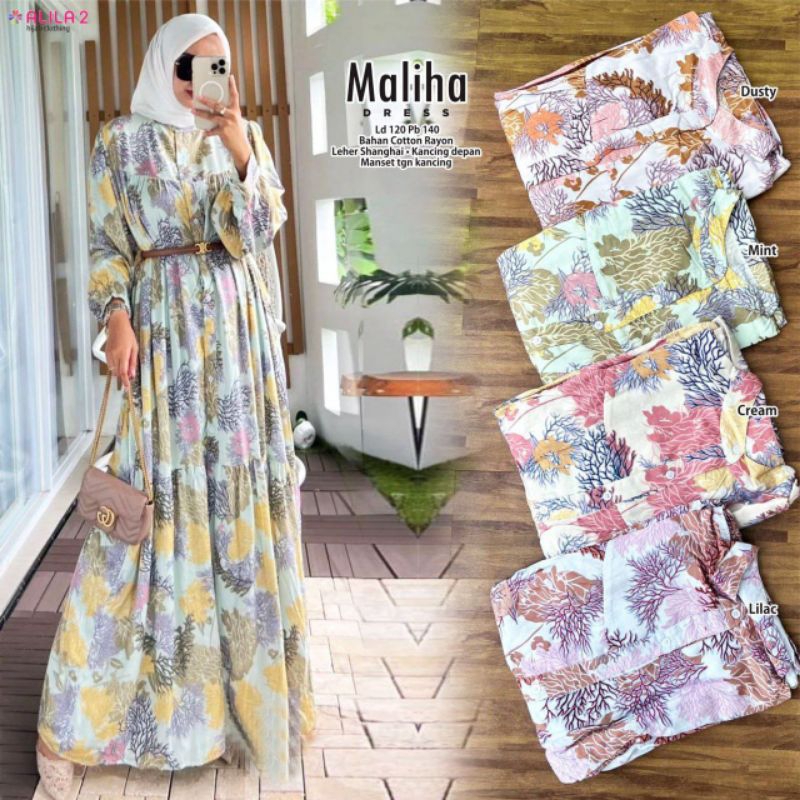 MALIHA DRESS MAXI JUMBO LD 120 KATUN RAYON MOTIF BY ALILA 2