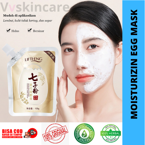 LIFTHENG~moisturizing yeast eggshell mask cream(masker wajah telur) 100% Original