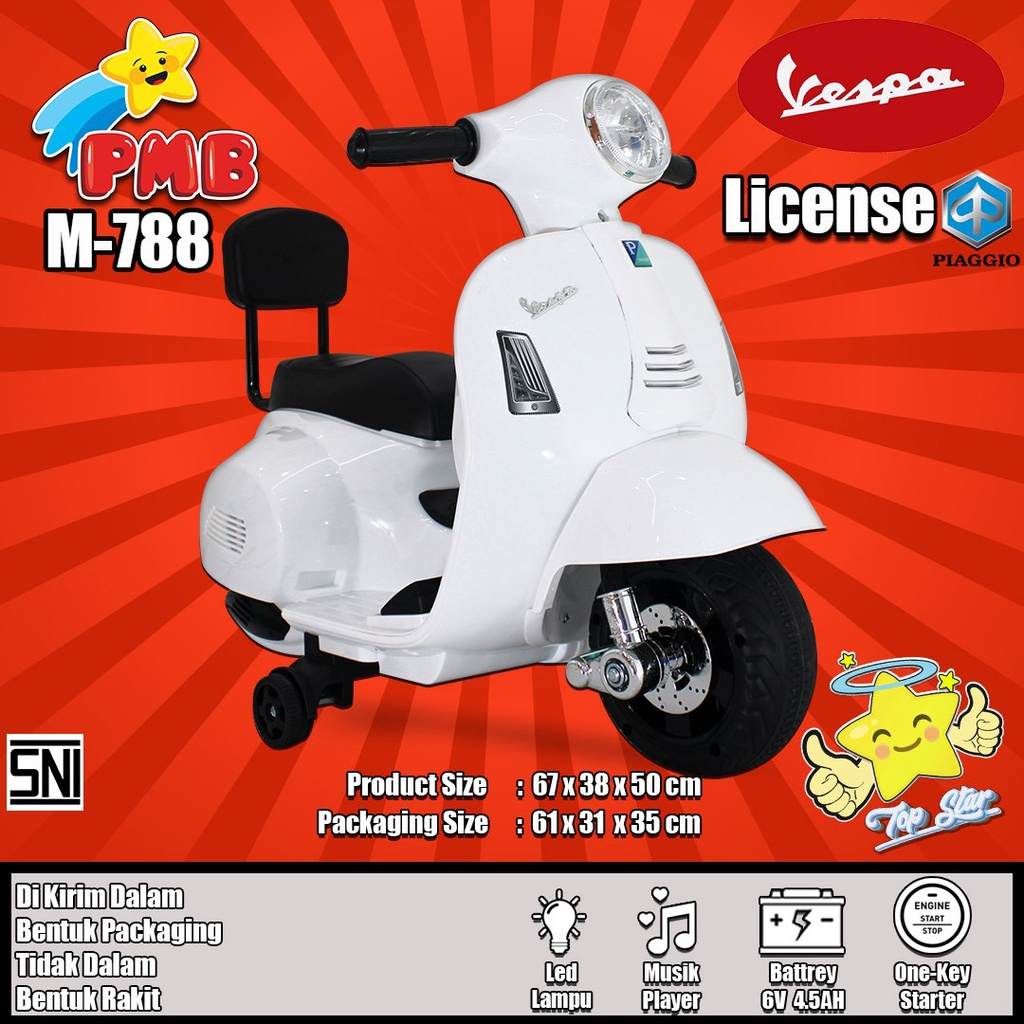 PMB VESPA 788 Motor Aki PMB 788 BOX VESPA Motoran Mainan Anak
