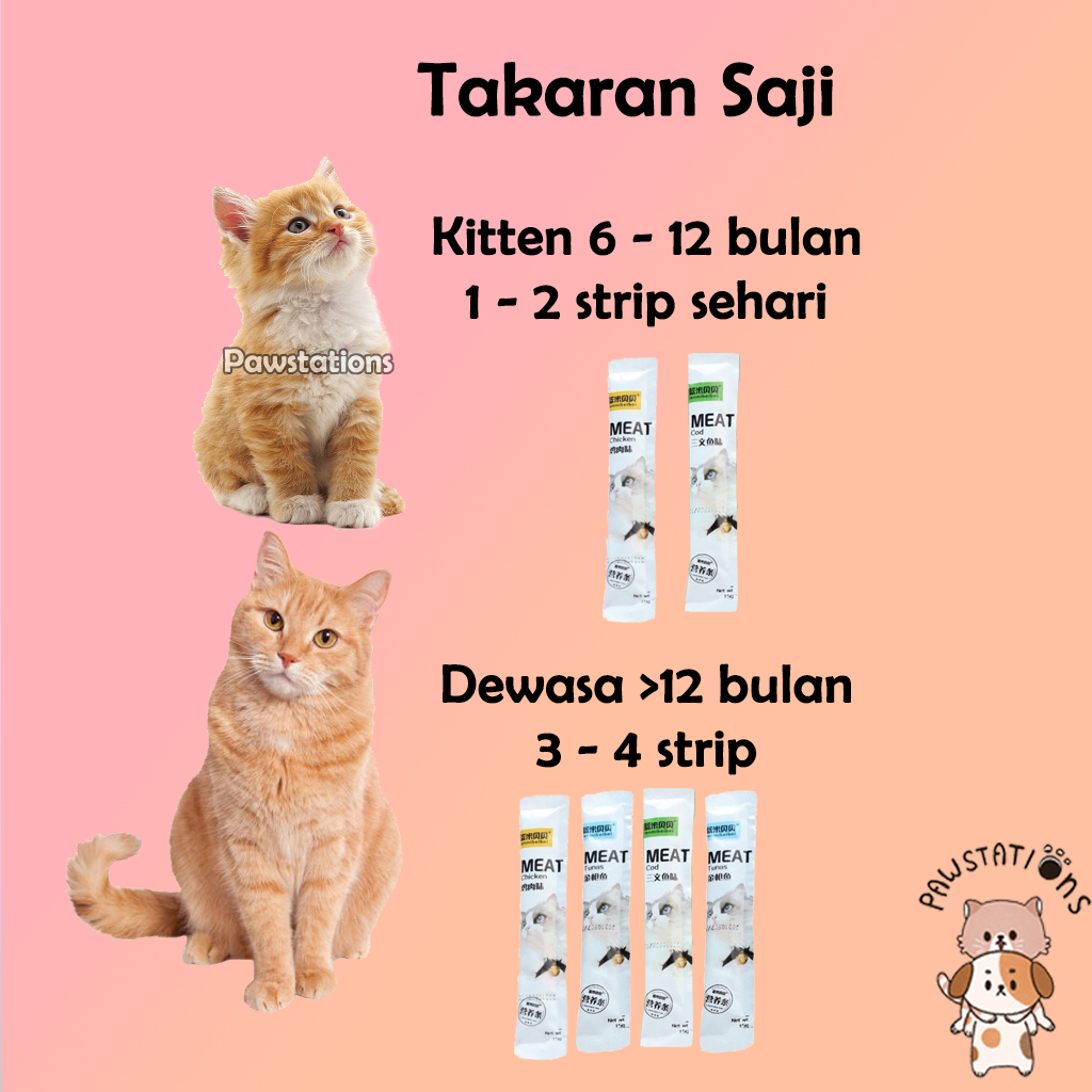 BELI 10 GRATIS 1 Snack Kucing Import 15gr MEAT Cat Treats