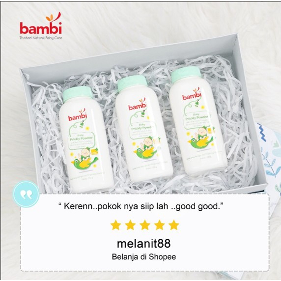 [BPOM] Bambi Baby Powder Prickly Heat 100gr / Bambi Bedak Tabur Khusus Biang Keringat Bayi / Kulit Normal - Sensitif / Bedak Meredakan Gatal &amp; Ruam Biang Keringat / MY MOM