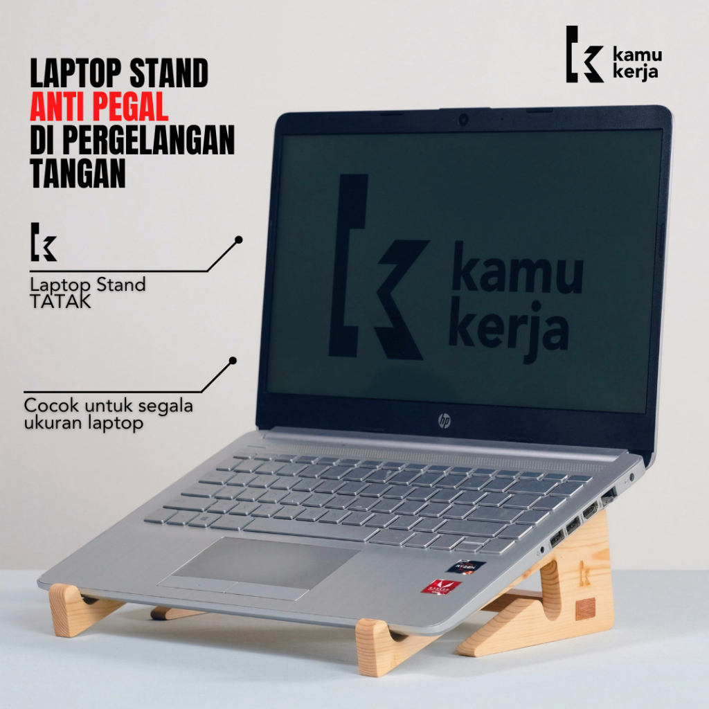 Tatakan Laptop / Alas Laptop / Stand Laptop Portable Kayu V1