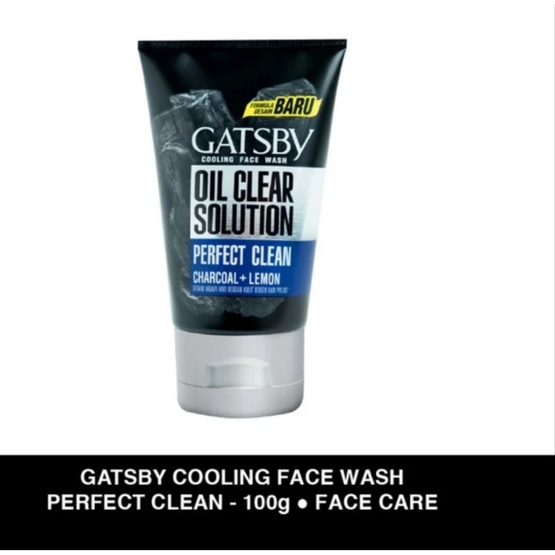 GATSBY Cooling Facial Wash Perfect Clean Charcoal Lemon 100gr Oil Clear Solution