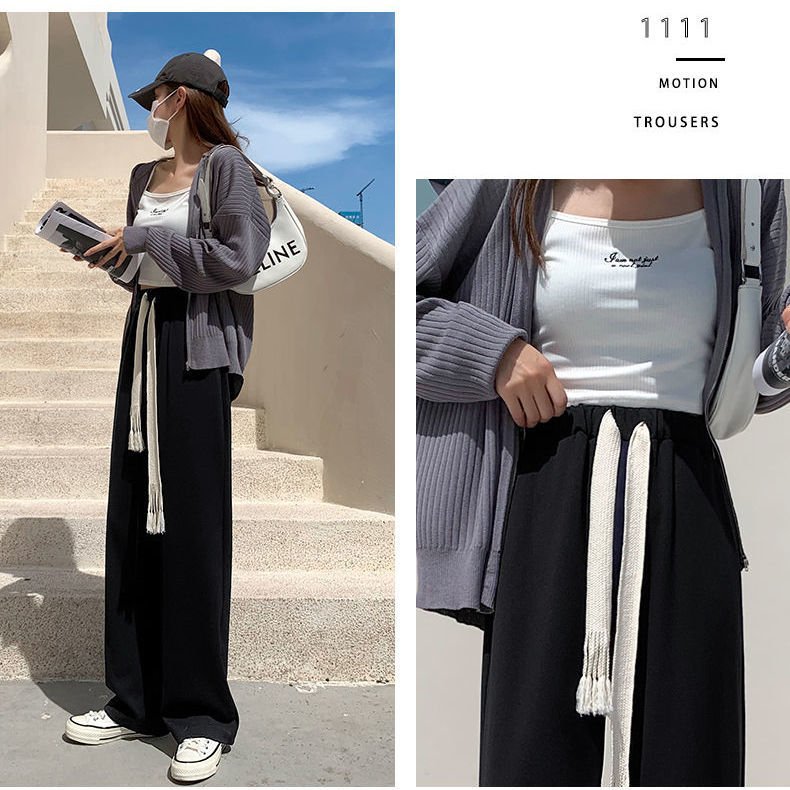 XIAOZHAINV Celana Wanita Korean Style High Waist Loose Pants 8809