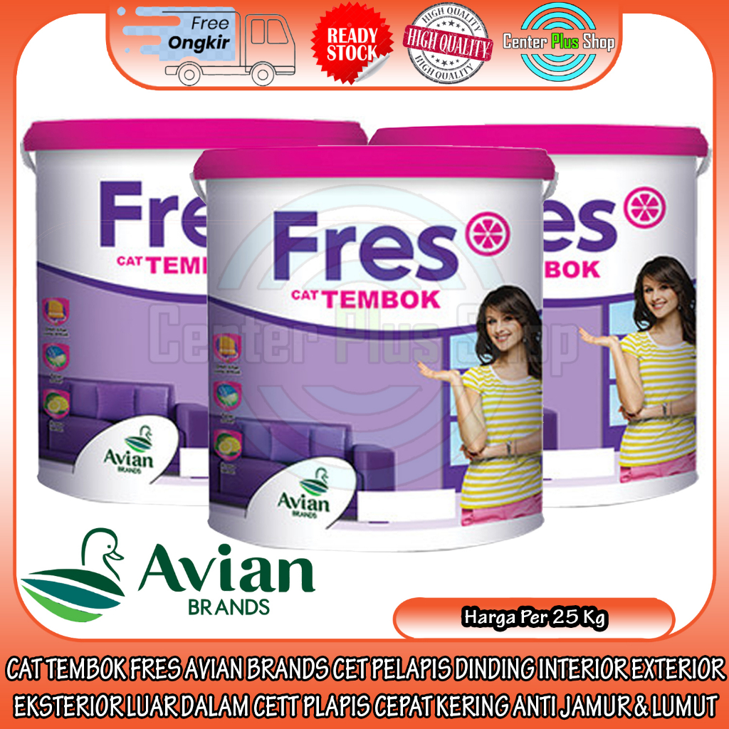 CAT TEMBOK FRES 25 KG AVIAN BRANDS CET PELAPIS DINDING INTERIOR EXTERIOR EKSTERIOR LUAR DALAM CETT P