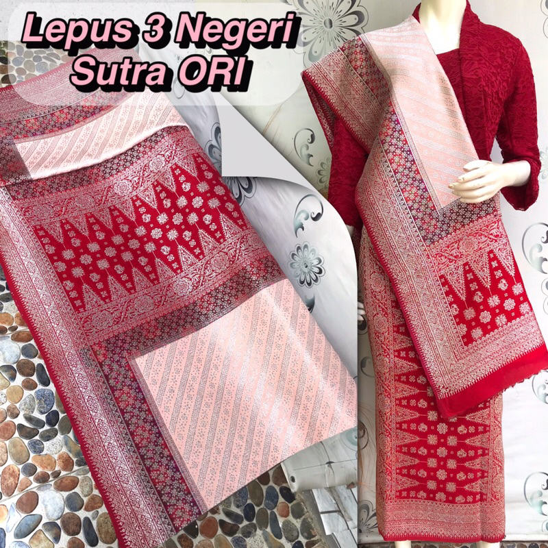 Songket Lepus 3 Negeri Sutra ORI-Asli Tenun Tangan Palembang