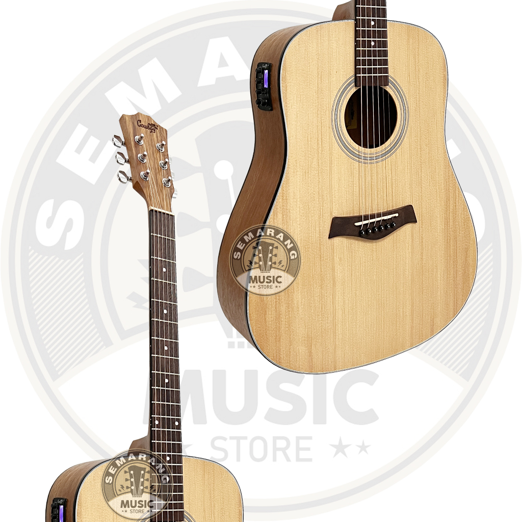 ORIGINAL!!! Gitar Akustik Elektrik Import Merk Cowboy GW-240 NA GW 240NS Equalizer Tuner AW-39