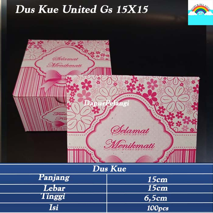 Dus Kue / Tempat Kue/ Kotak kue / Dus United GS 15x15 @100pc