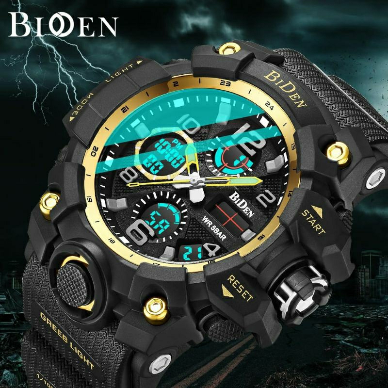 Jam Tangan Biden B1000 Terlaris Dualtime Water Resistance 5 Atm Kuarsa Bisa COD