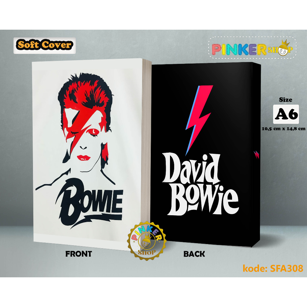 

(SFA308) Pocket Note Band David Bowie Logo Softcover A6/A5 Buku Tulis catatan Notes Agenda Planner Jurnal