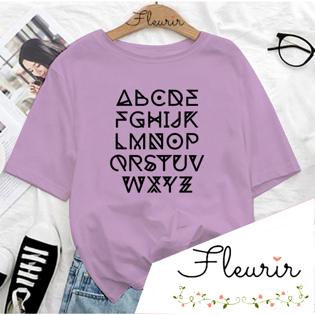 FLEURIR - COD KAOS ABCDE WANITA PRIA REMAJA DEWASA UNISEX TSHIRT JUMBO OOTD LENGAN PENDEK OVERSIZE