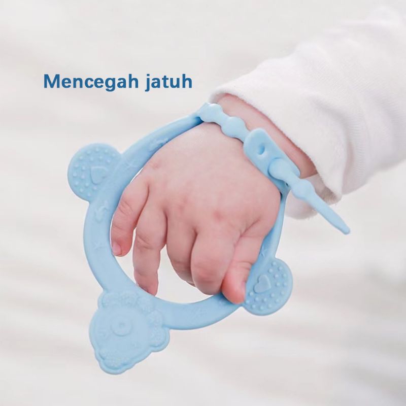 teether bayi model gelang silikon lembut BPA free