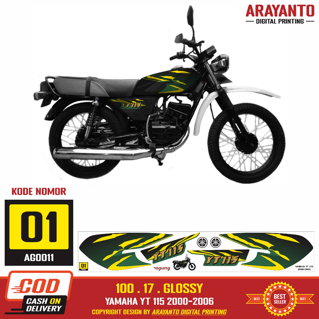 Stiker Striping Yamaha YT 115 2000-2006 Variasi Decal AG0011 Bisa COD