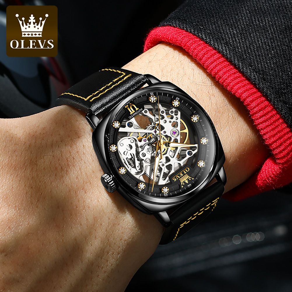 HOT OLEVS JAM TANGAN PRIA ANTI AIR ORIGINAL AUTOMATIC WATCHBRANDS LUXURY KOTAK HADIAH KEREN LUMINOUS