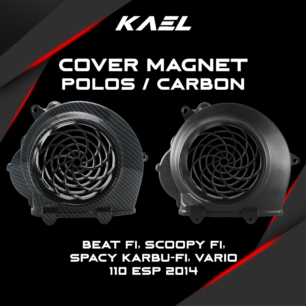 Cover Kipas Magnet-Karbon Honda Beat FI 2012-2014 &amp; Scoopy F1 2013-2015 &amp; Spacy Karbu-FI &amp; Vario 110 eSP 2014 Pelindung-Tutup-Pengaman Magnit Carbon