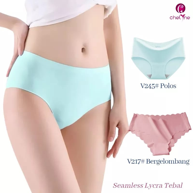 CD Wanita Chelyne V245 Polos M-XXL / V217 Ombak M-XL - Bahan Seamless Lycra