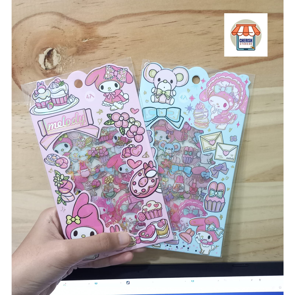 Sticker Karakter Melody Kuromi 2D Waterproof High Quality Kartun Anak