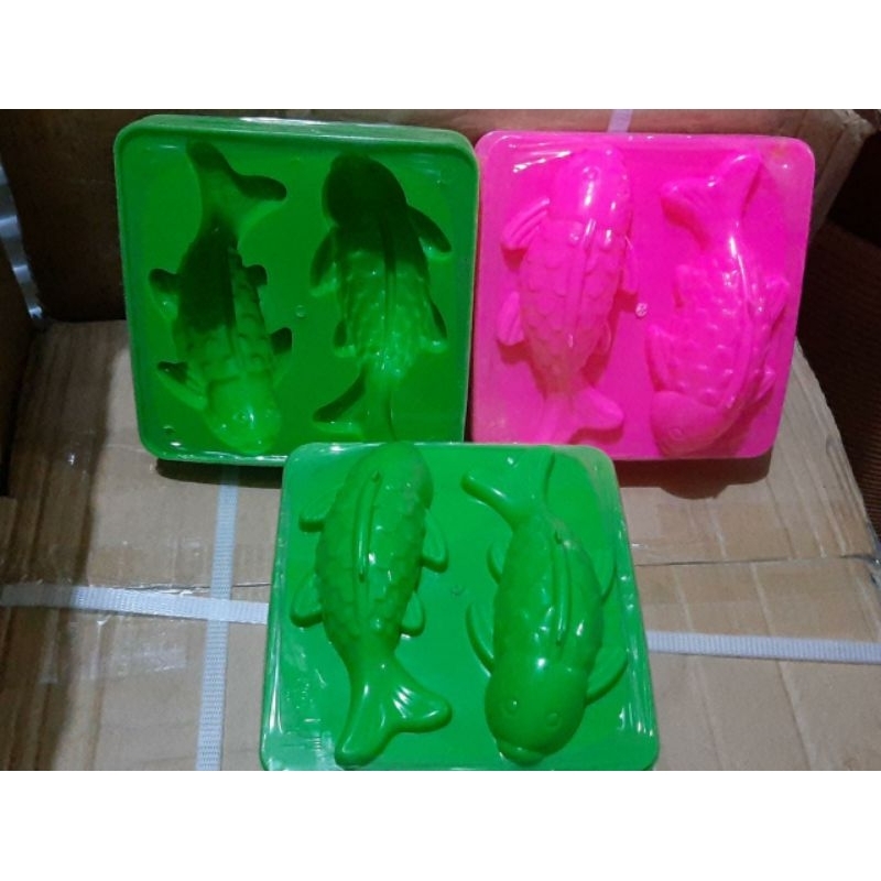 cetakan bentuk ikan / cetakan agar agar / cetakan puding isi 12pcs