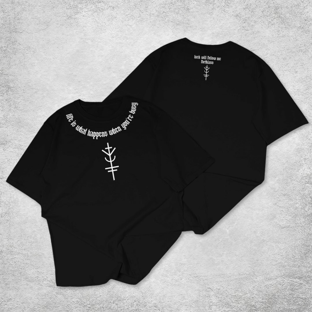 FortKlass FONT Kaos Sablon Pria Lengan Pendek Atasan Tshirt Distro Cowok