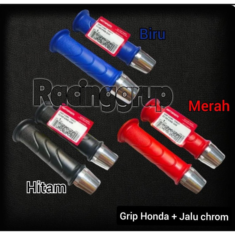 Handgrip / Handfat standar HONDA + Jalu Stang chrom FULL BESI PADAT , HONDA MATIC BEBEK MOGE , VARIO , BEAT , SCOOPY , GENIO , PCX , BLADE , SUPRA , GRAND , PRIMA , KHARISMA , TIGER , MEGAPRO , GLPRO , CB , DLL