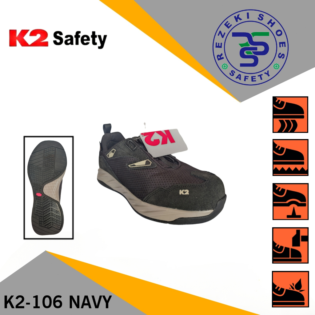 Sepatu Safety K2 106 BOA - Sepatu Sport Safety K2-106 BOA - Safety Shoes Ujung Composite