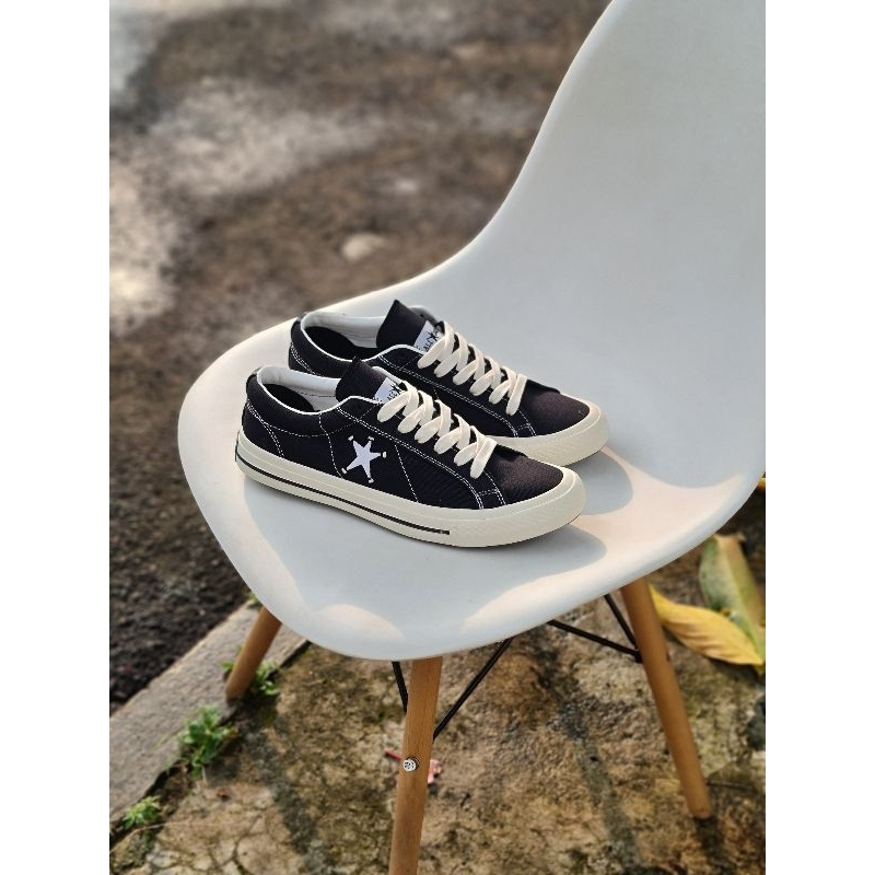 Converse One Star Pro x Stussy Black White