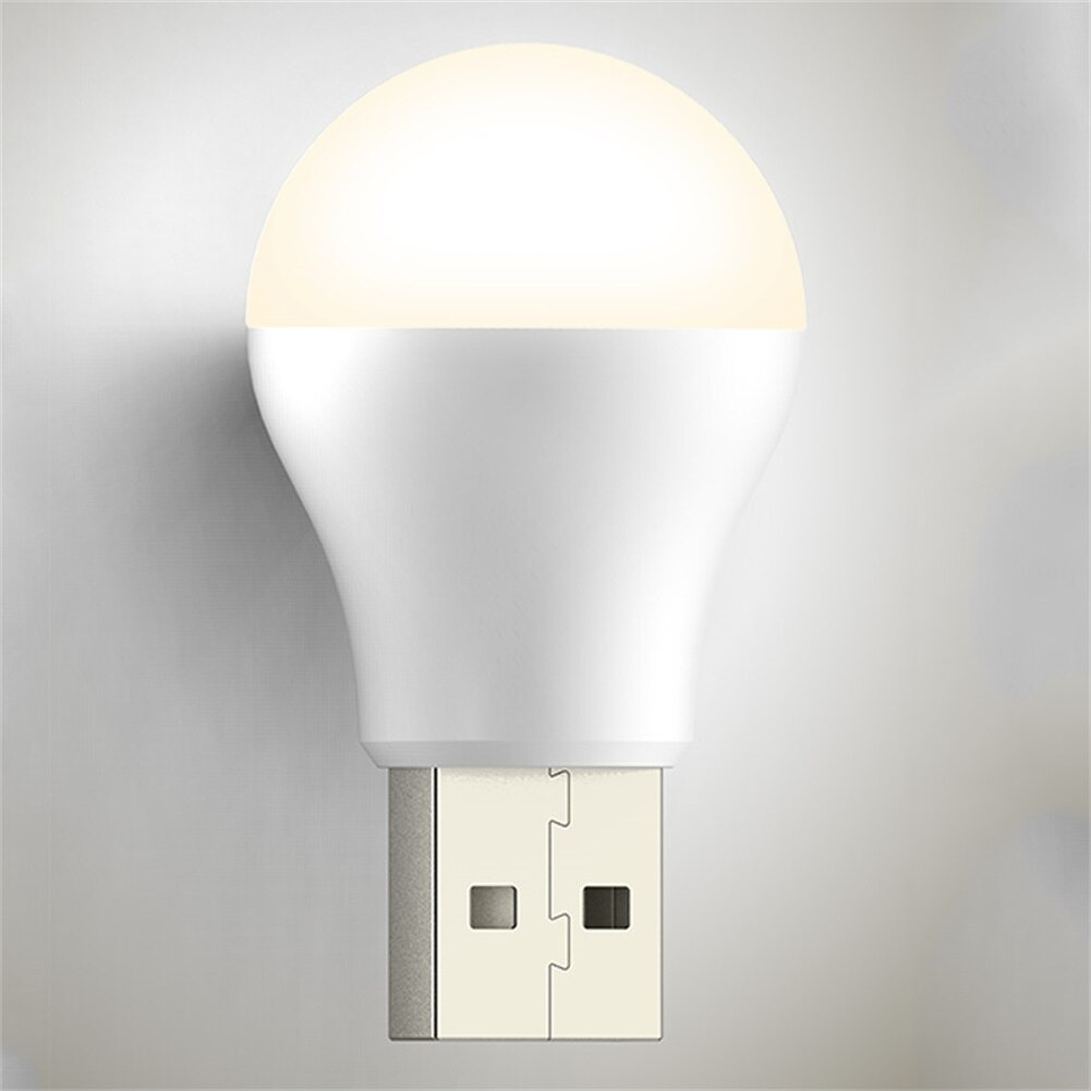 Lampu Bohlam LED USB Portable Light Warm White - CC6K - White