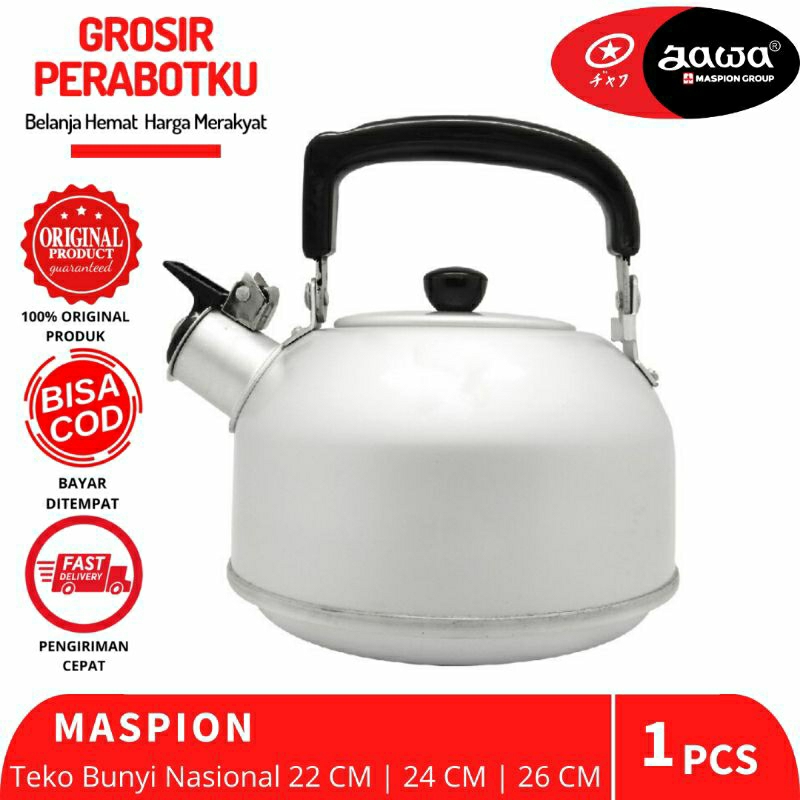 Maspion Teko Air Ceret Bunyi National Whistling Kettle 22cm 24cm 26cm