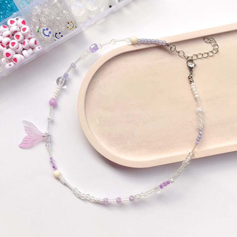 kalung manik manik / beads necklace / mermaid tail necklace