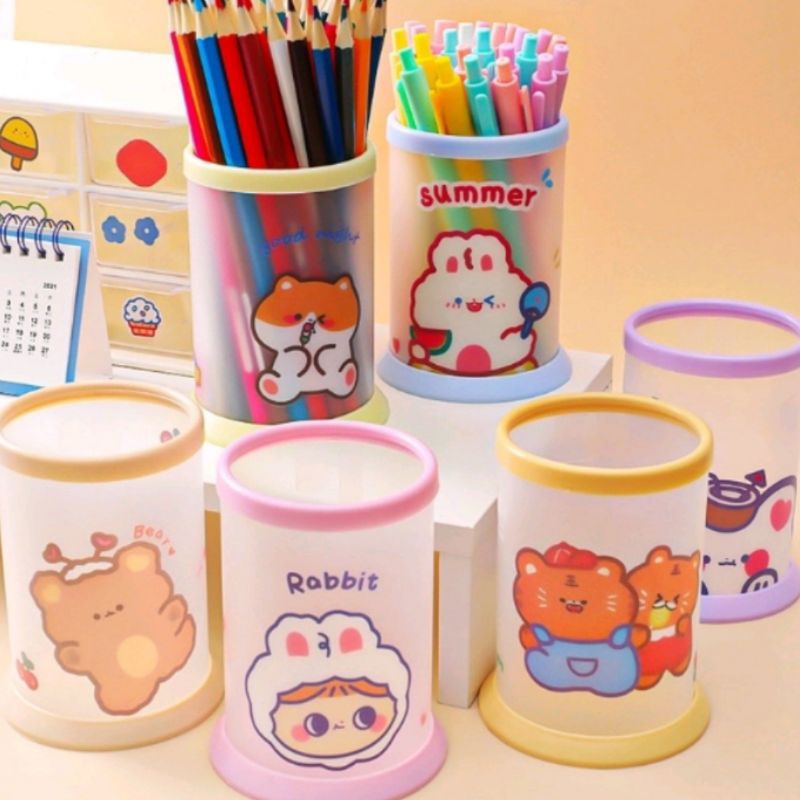 

Tempat alat tulis motif animal bentuk tabung (1 pcs) / Tempat pensil, pulpen motif animal cute / wadah pulpen, pensil
