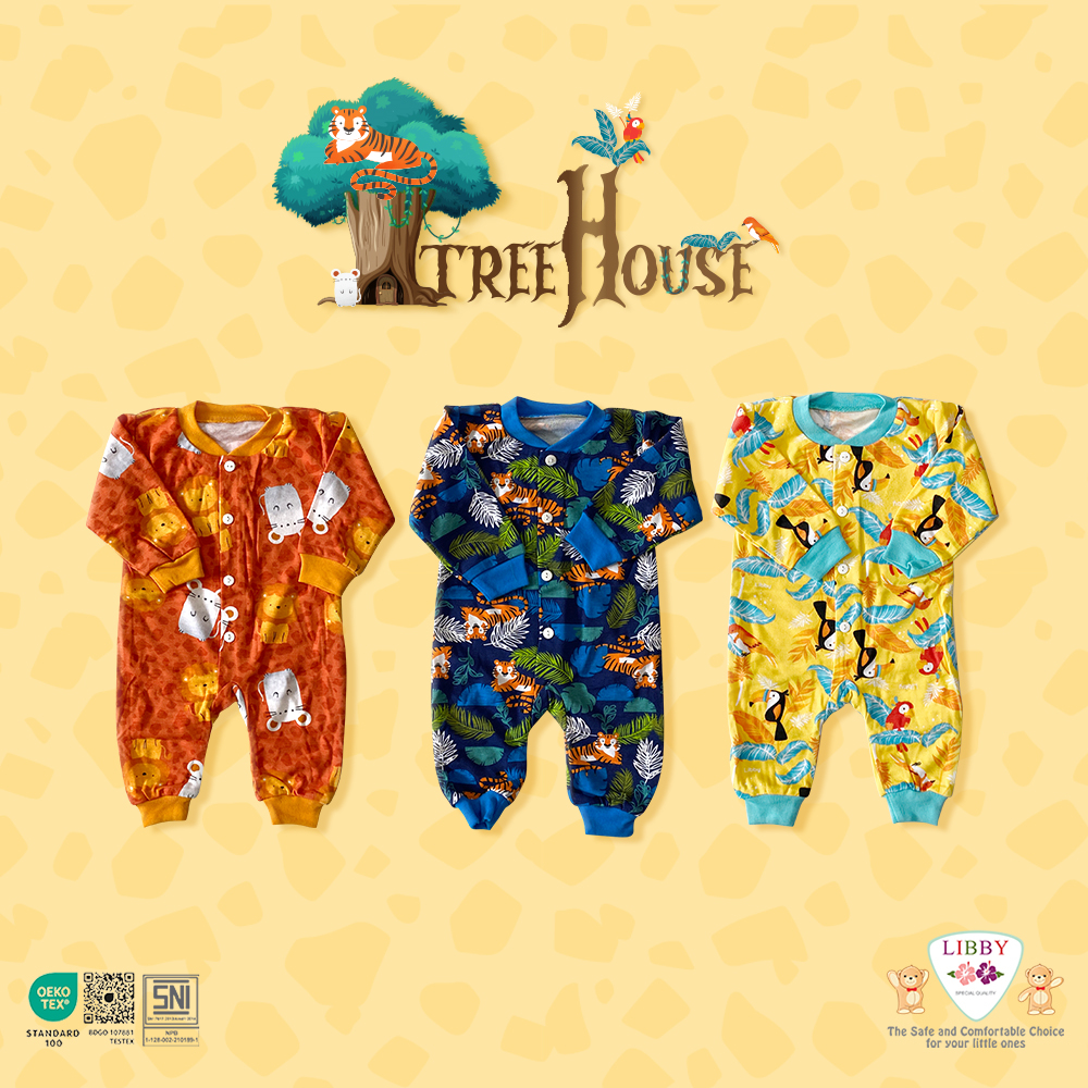 [TOMS] [BUNDLE HEMAT 3pc] LIBBY (3pcs) Jumper Baju Kodok Panjang Buka Kaki MOTIF Terbaru Grosir PRINT