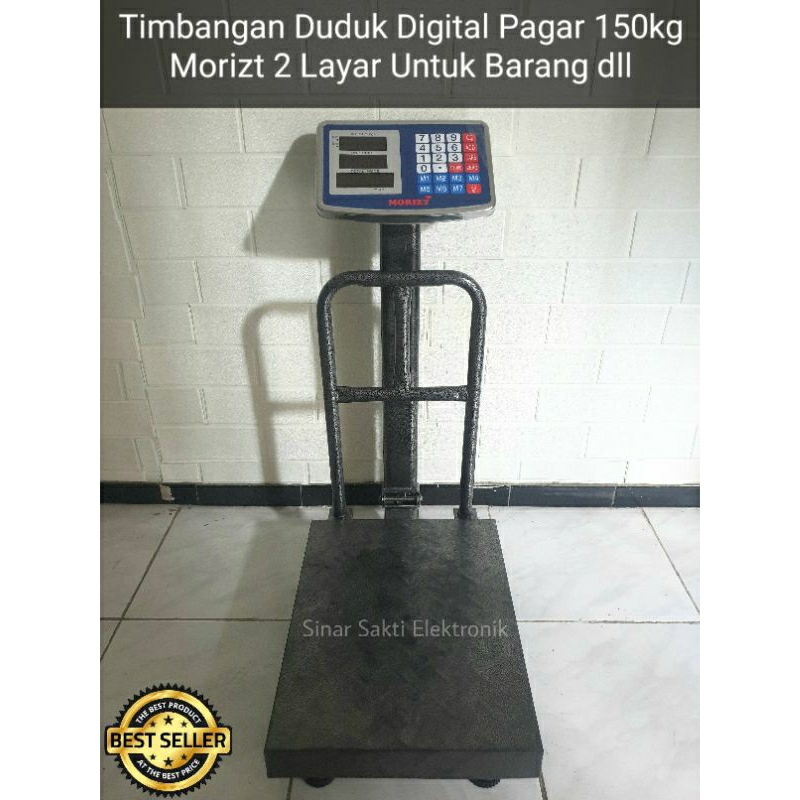 Timbangan Duduk Digital Pagar 150kg 150 kg Morizt Moritz Barang 2 Layar Ekspedisi Lantai Double Display Malang